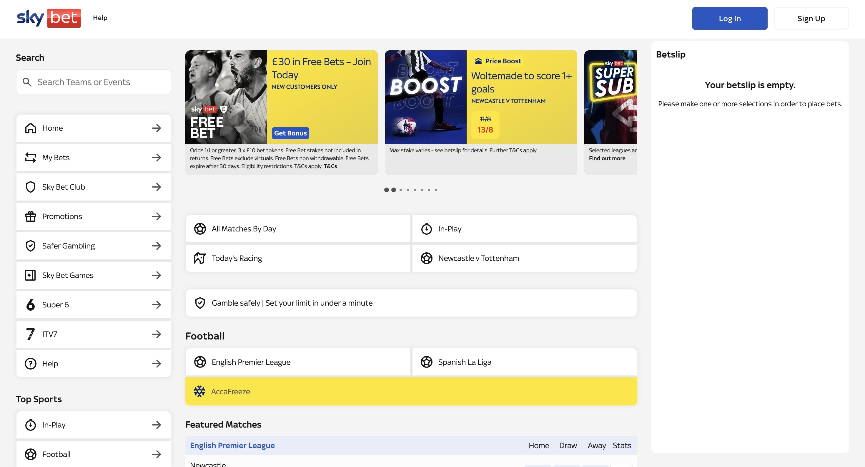 Sky Bet screenshot 1