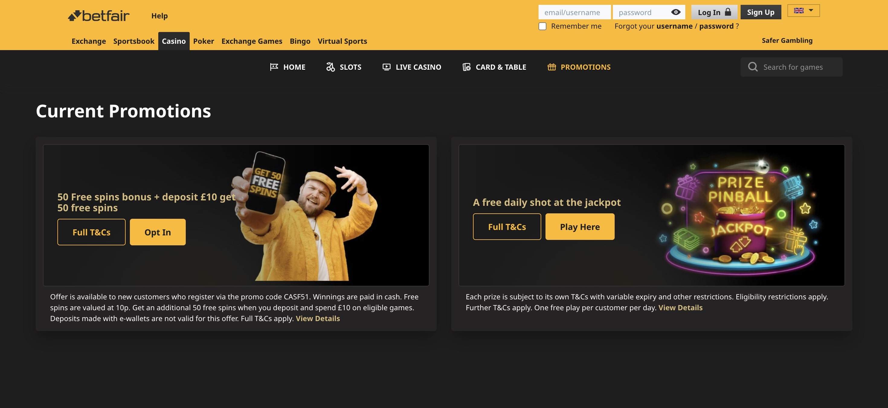 Betfair screenshot 3
