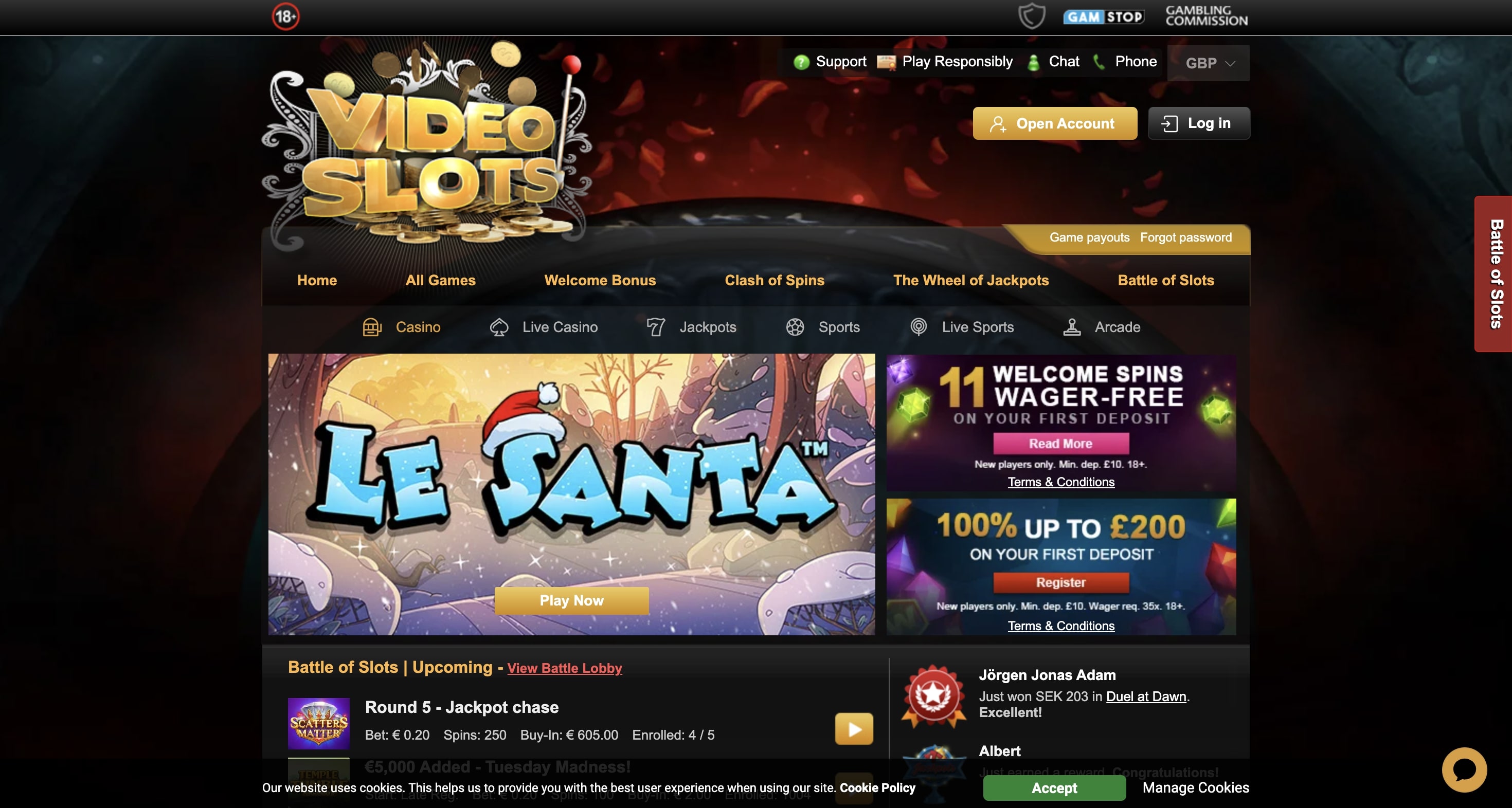 Videoslots screenshot 1