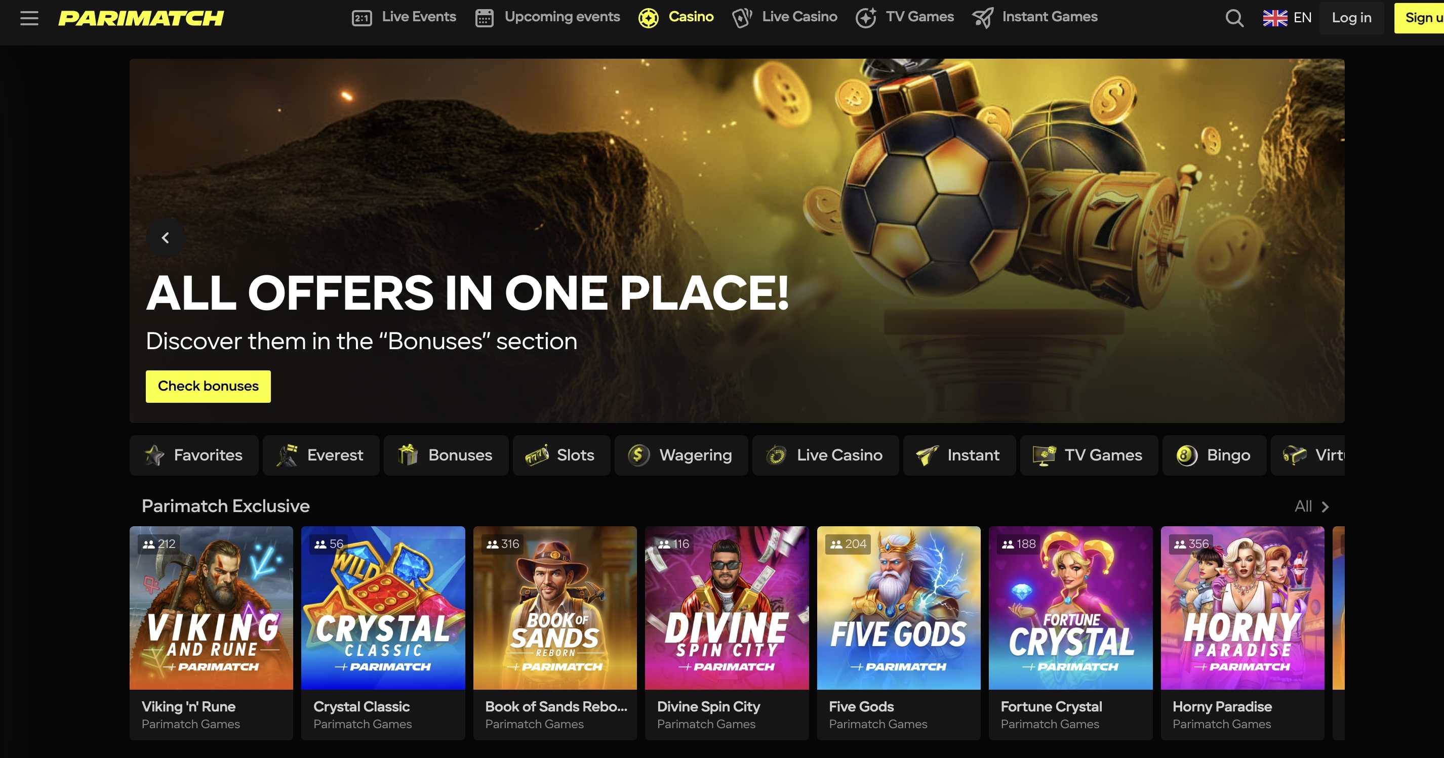 Parimatch screenshot 1