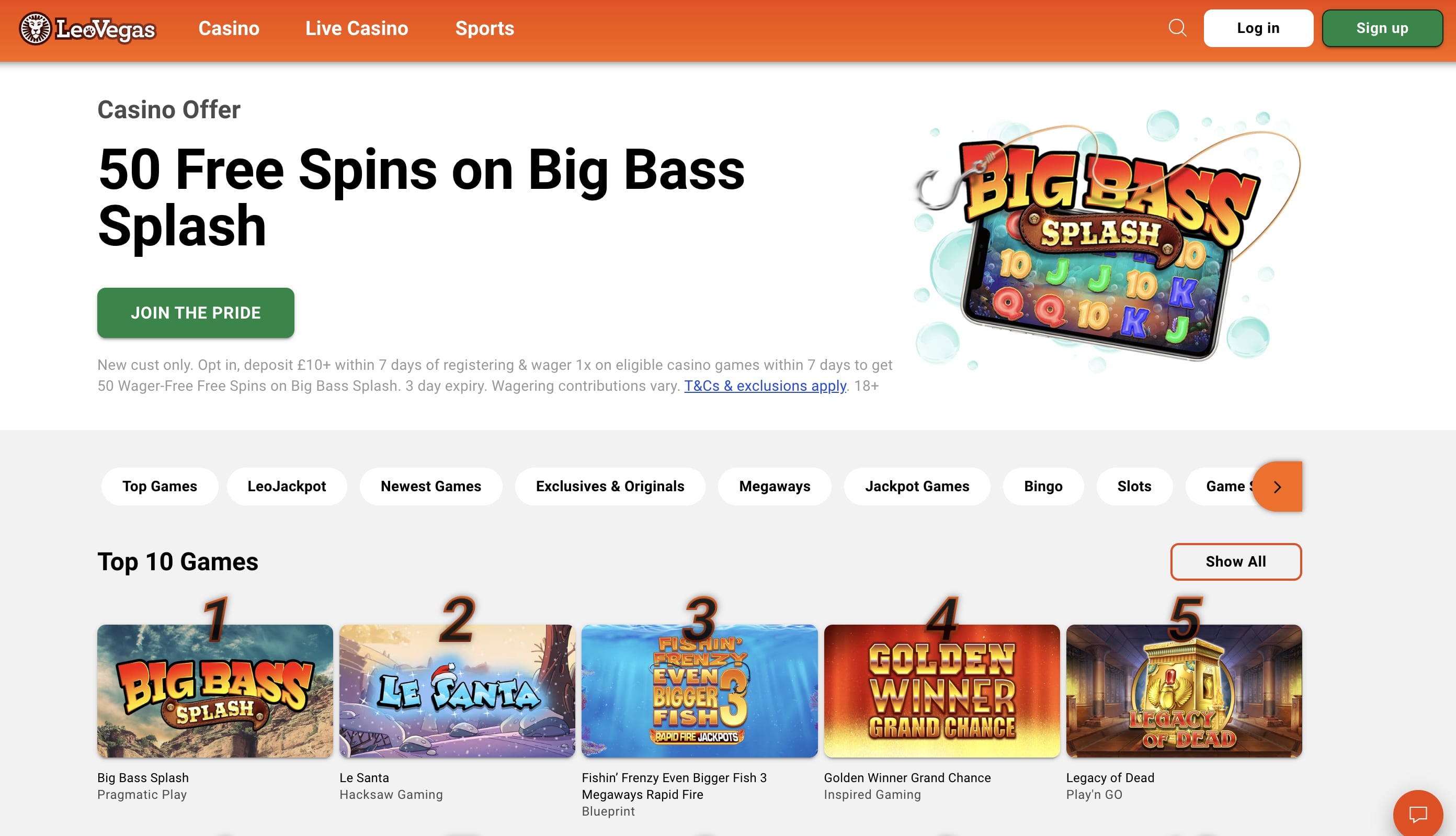 LeoVegas screenshot 1