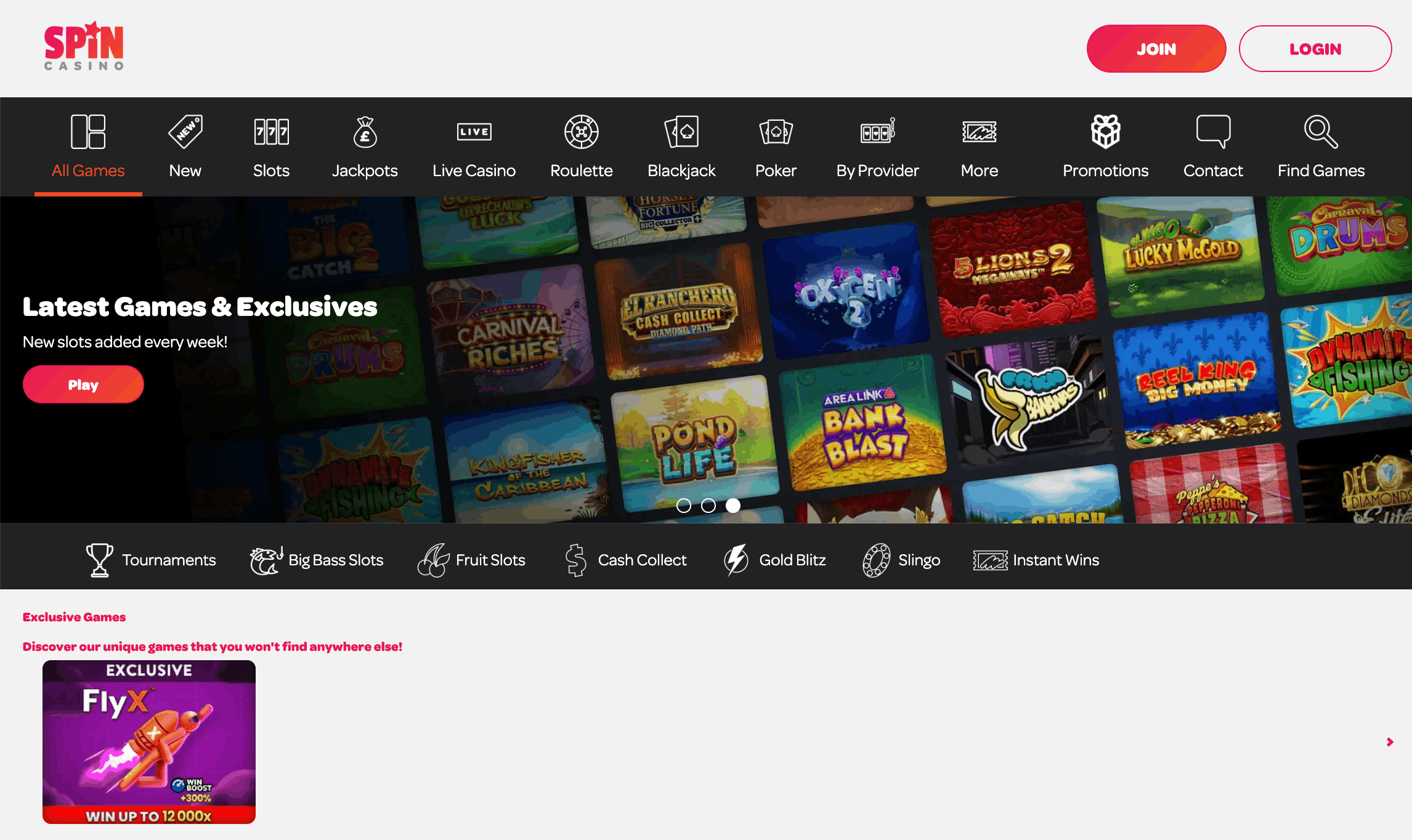 Spin Casino screenshot 1