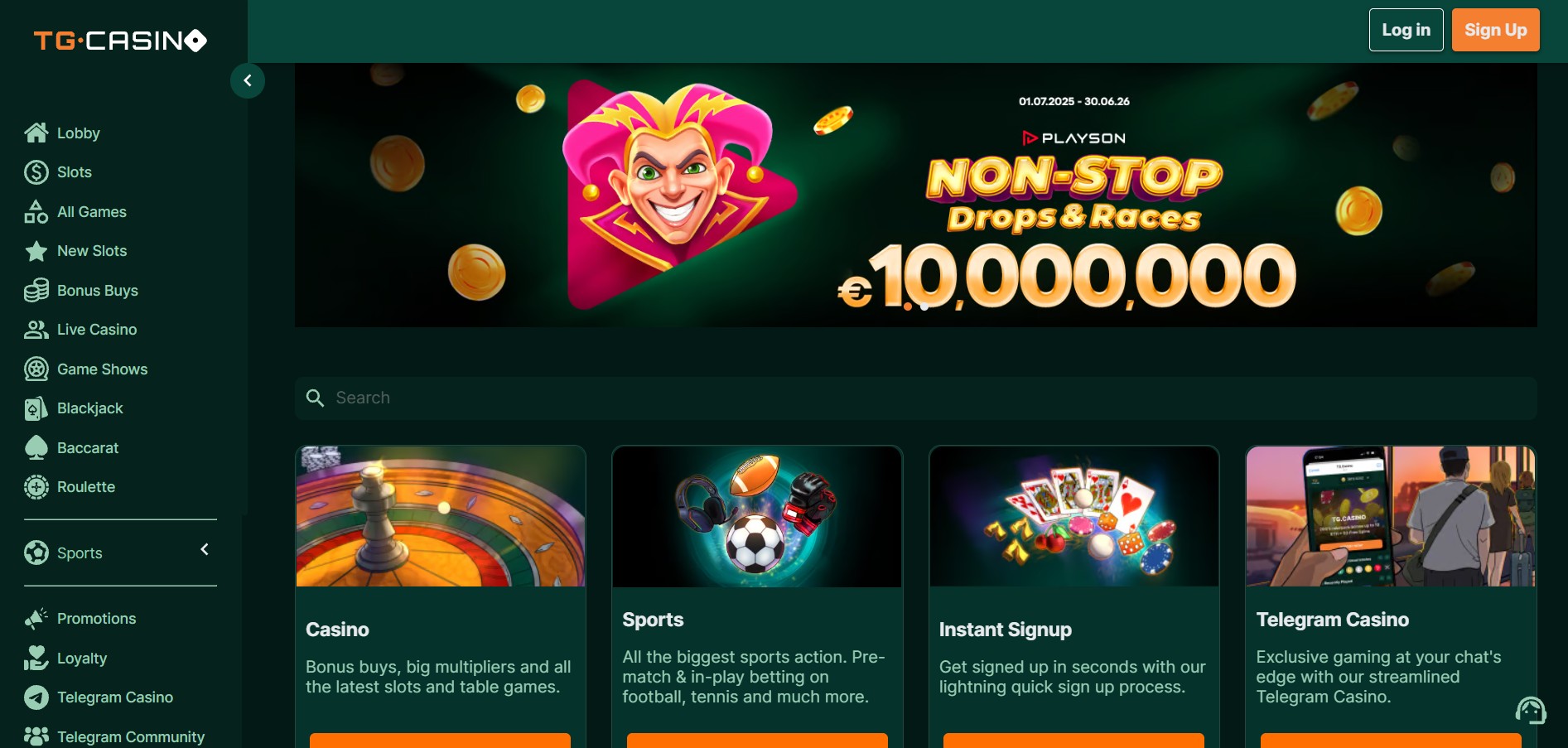 TG Casino screenshot 1