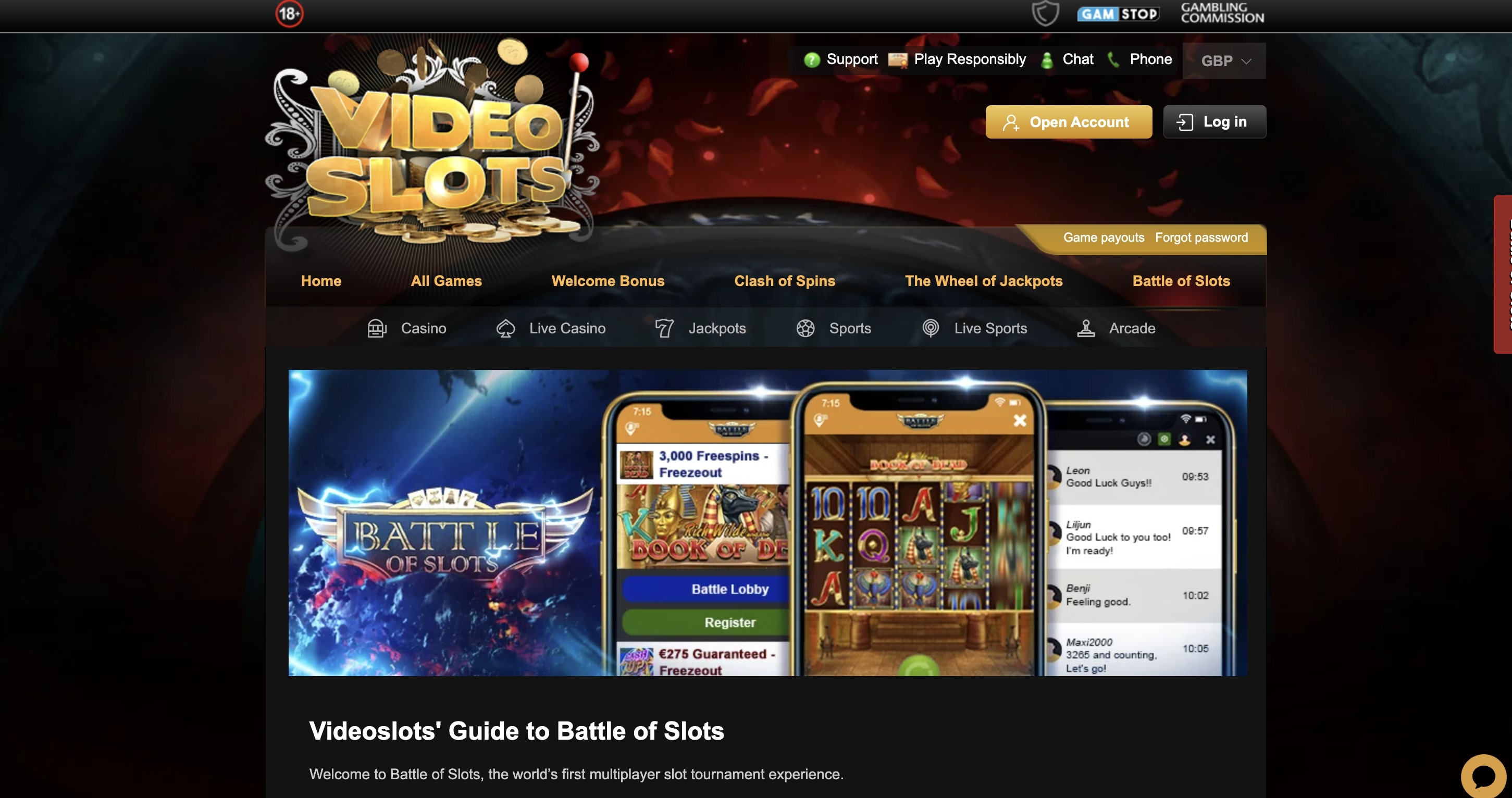 Videoslots screenshot 2