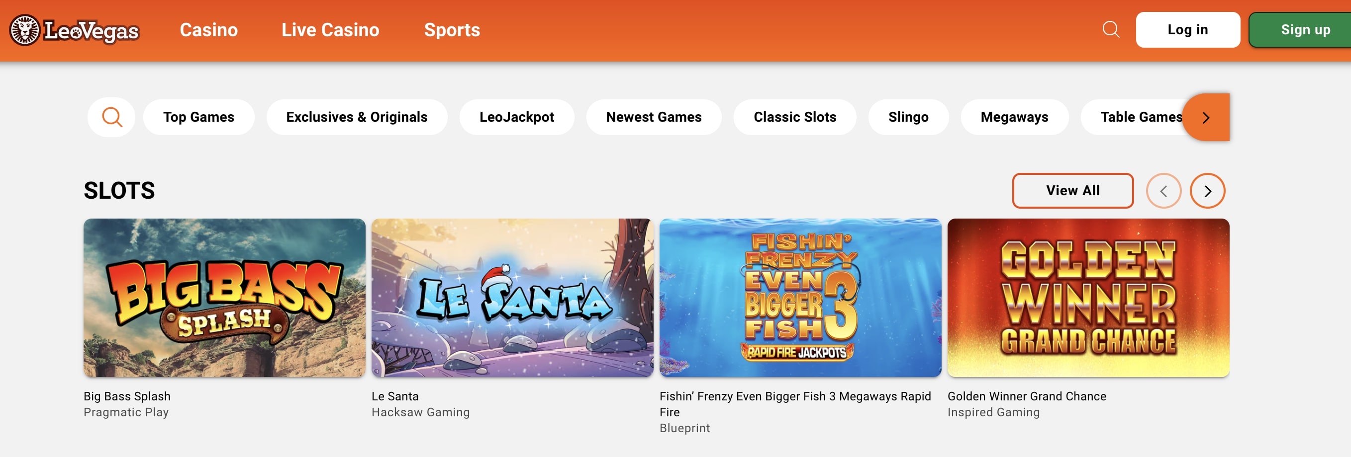 LeoVegas screenshot 2