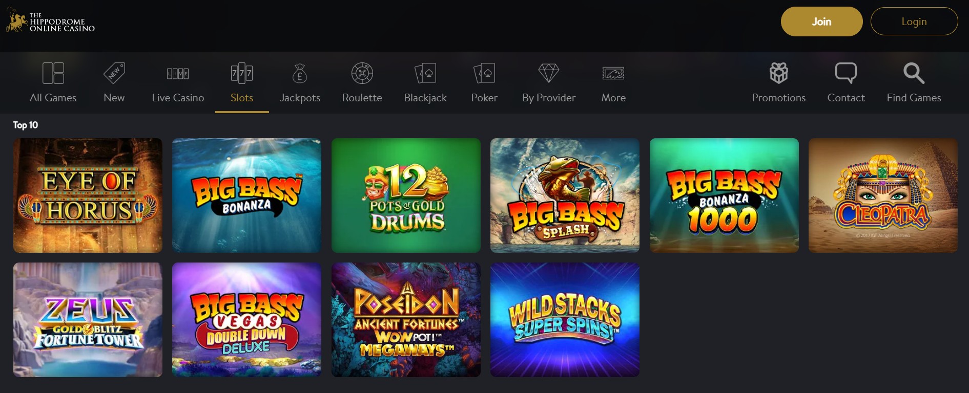 The Hippodrome Online Casino screenshot 2