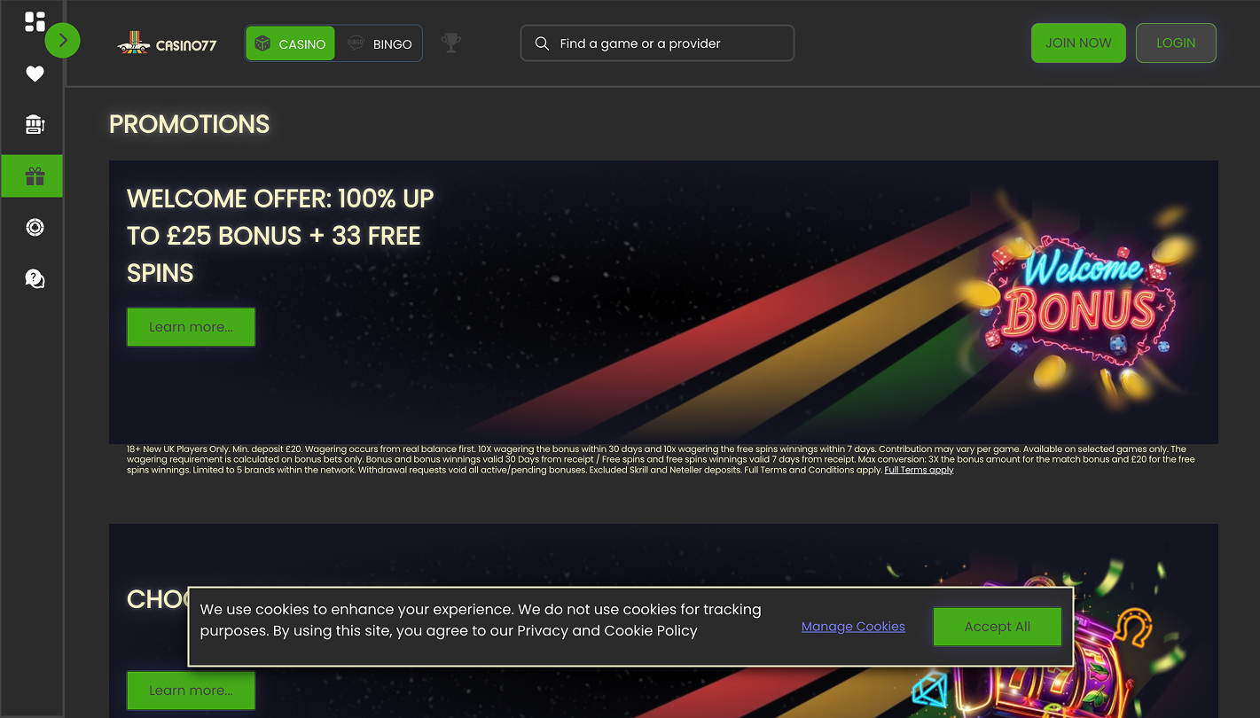 Casino77 screenshot 2