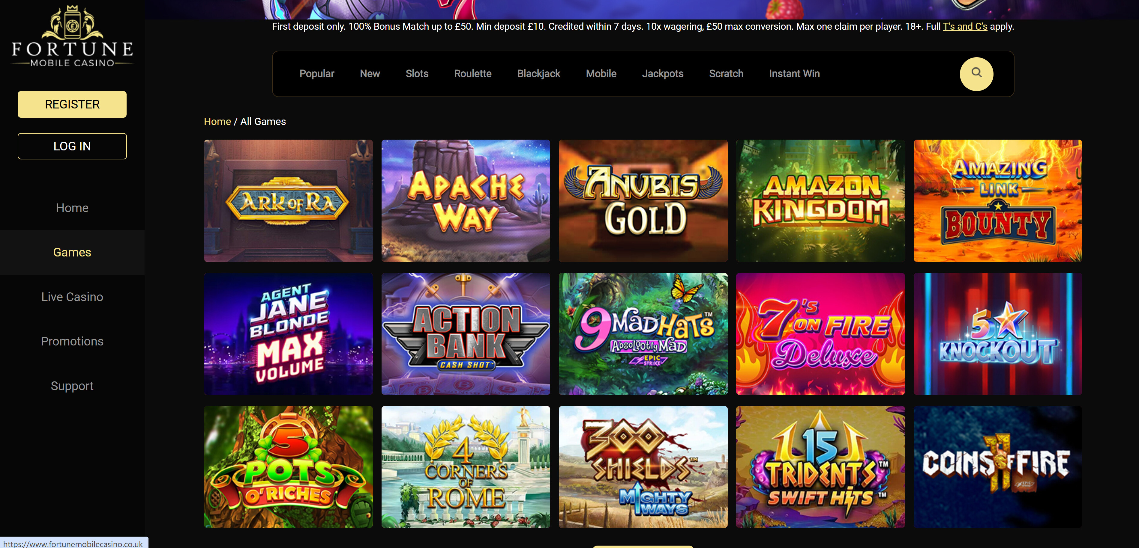 Fortune Mobile Casino screenshot 2