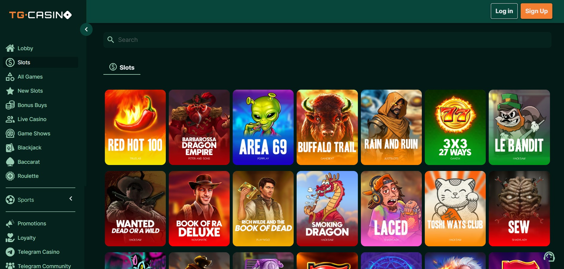 TG Casino screenshot 2