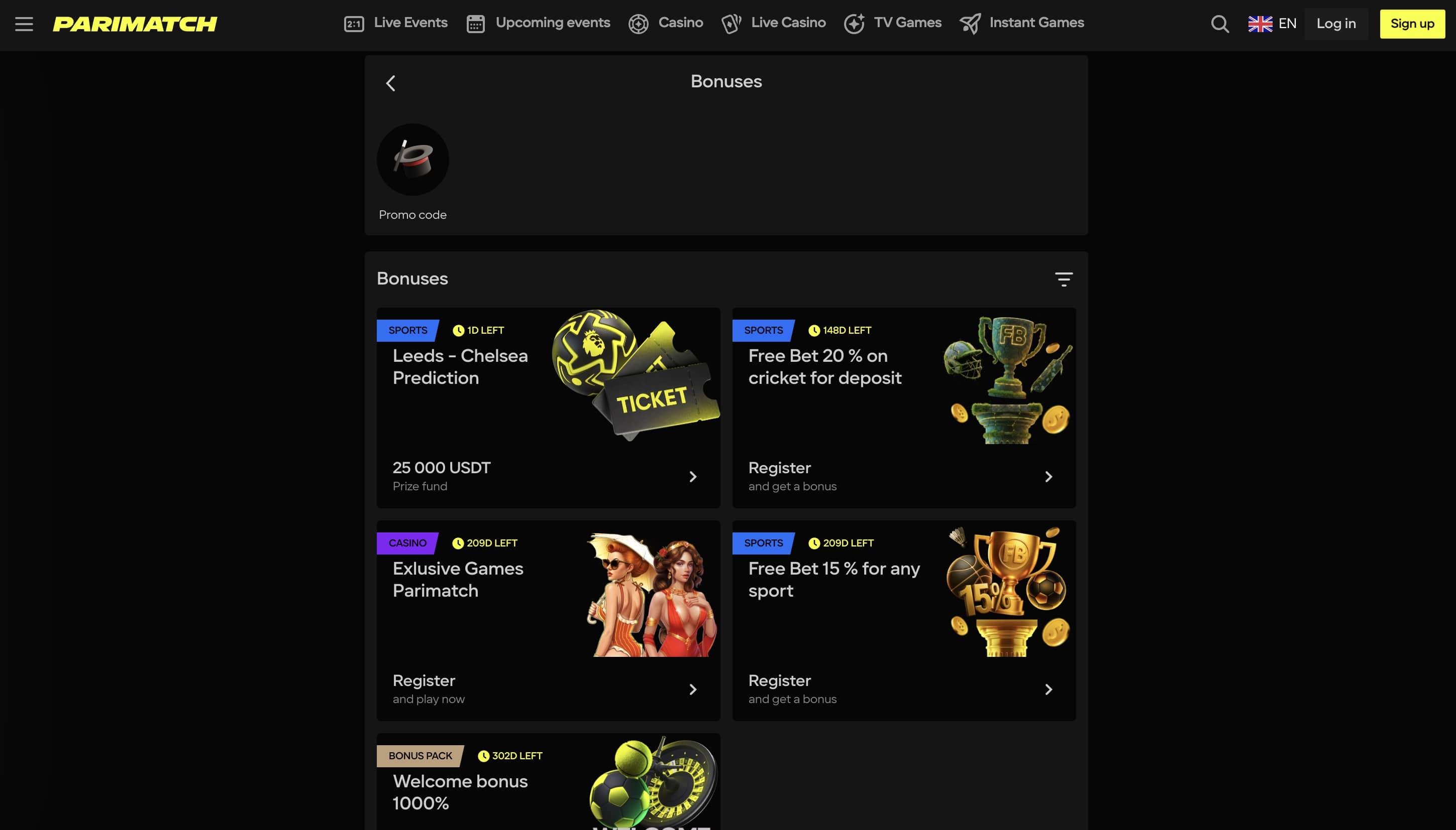 Parimatch screenshot 3