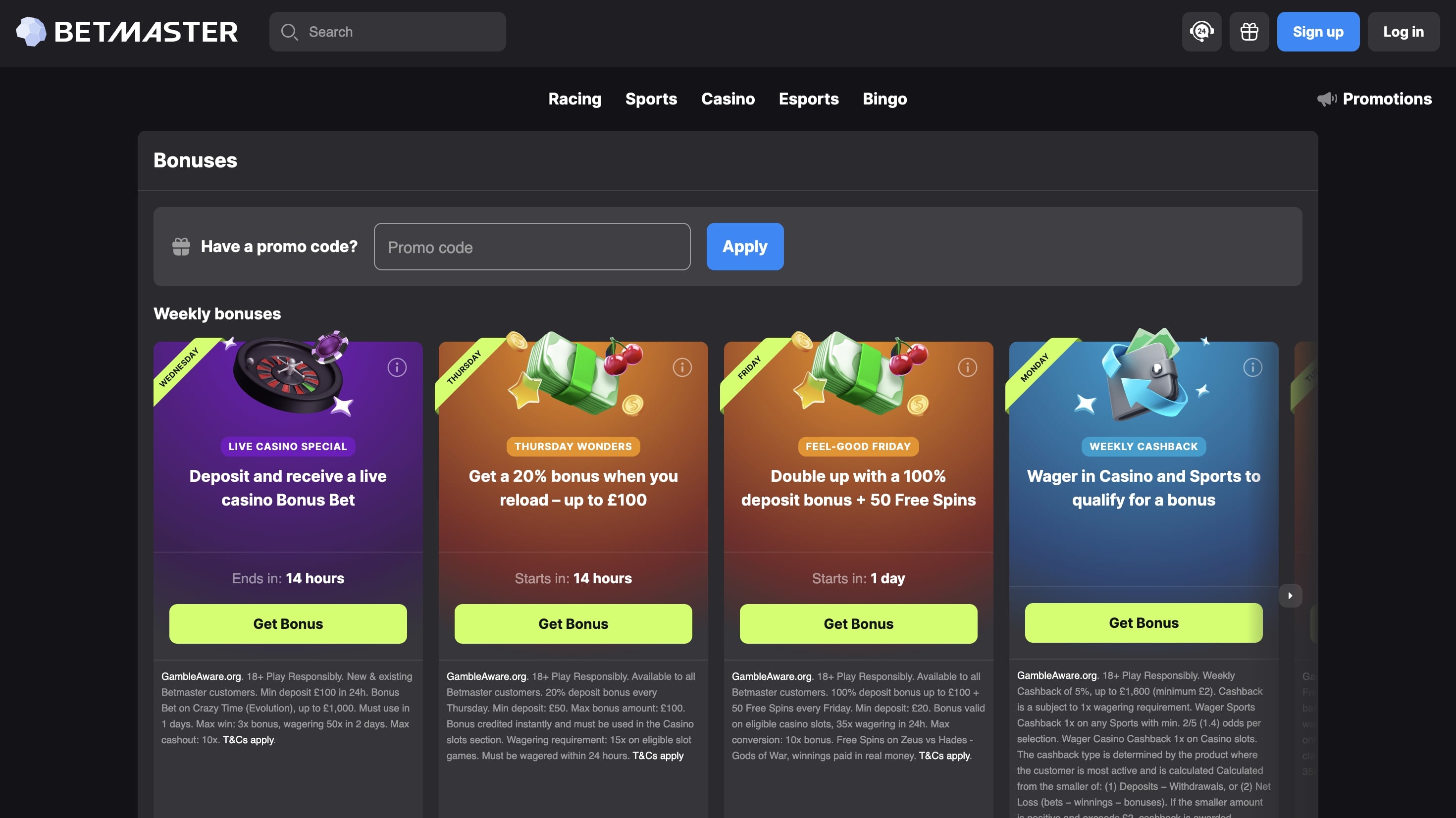 Betmaster screenshot 3