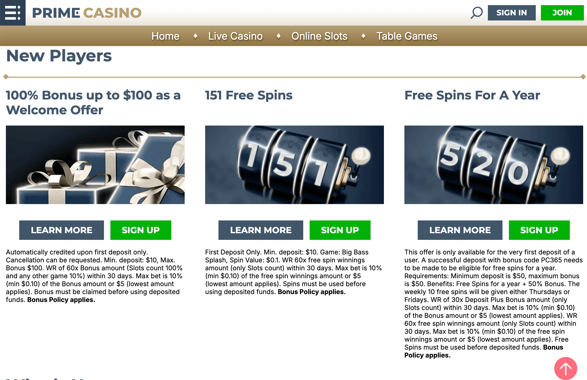 Prime Casino screenshot 3