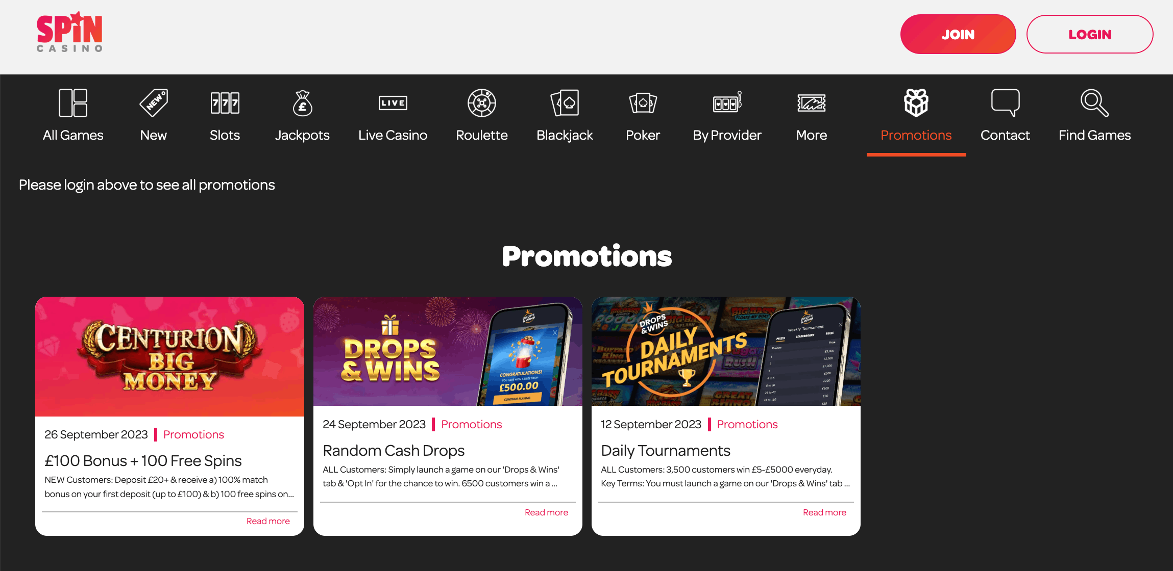 Spin Casino screenshot 3