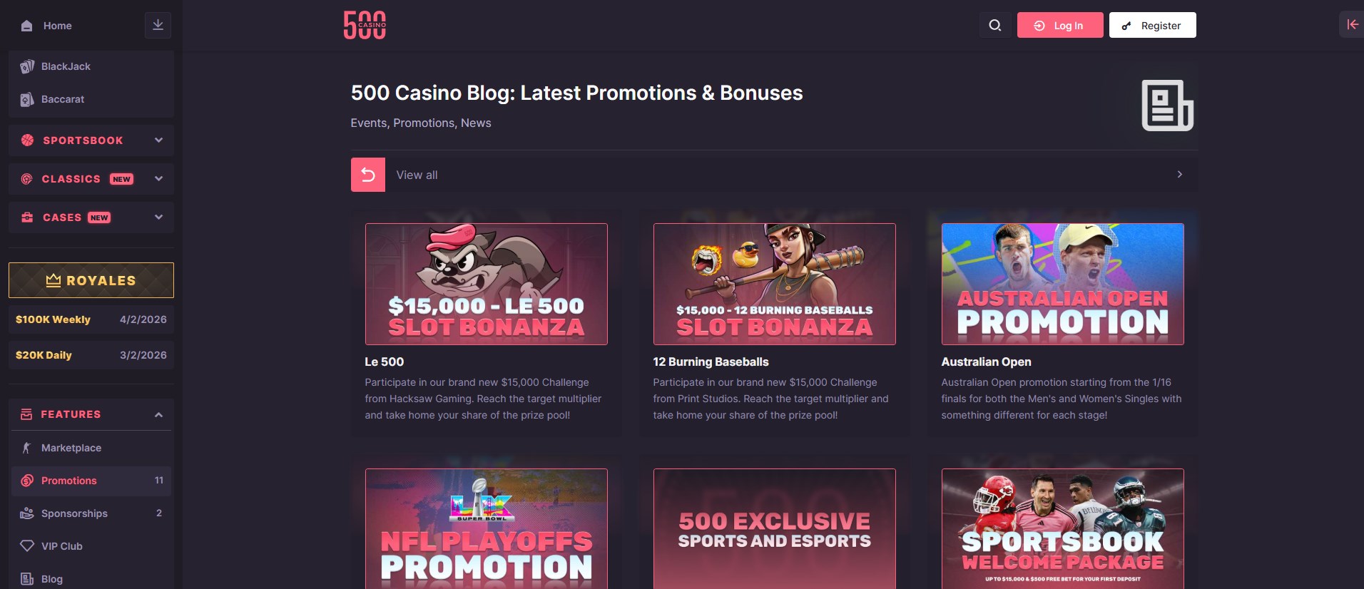 500 Casino screenshot 3