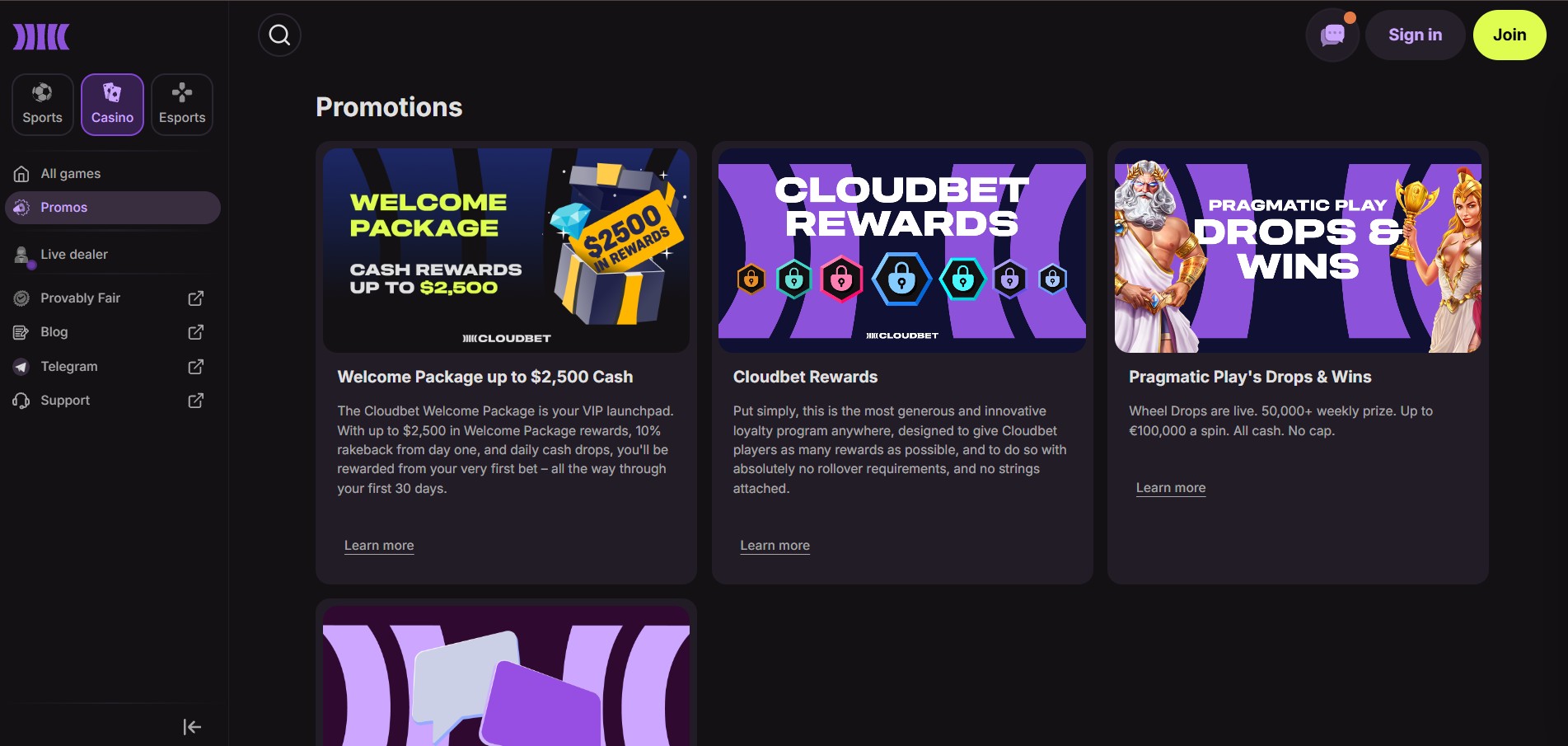 Cloudbet screenshot 3