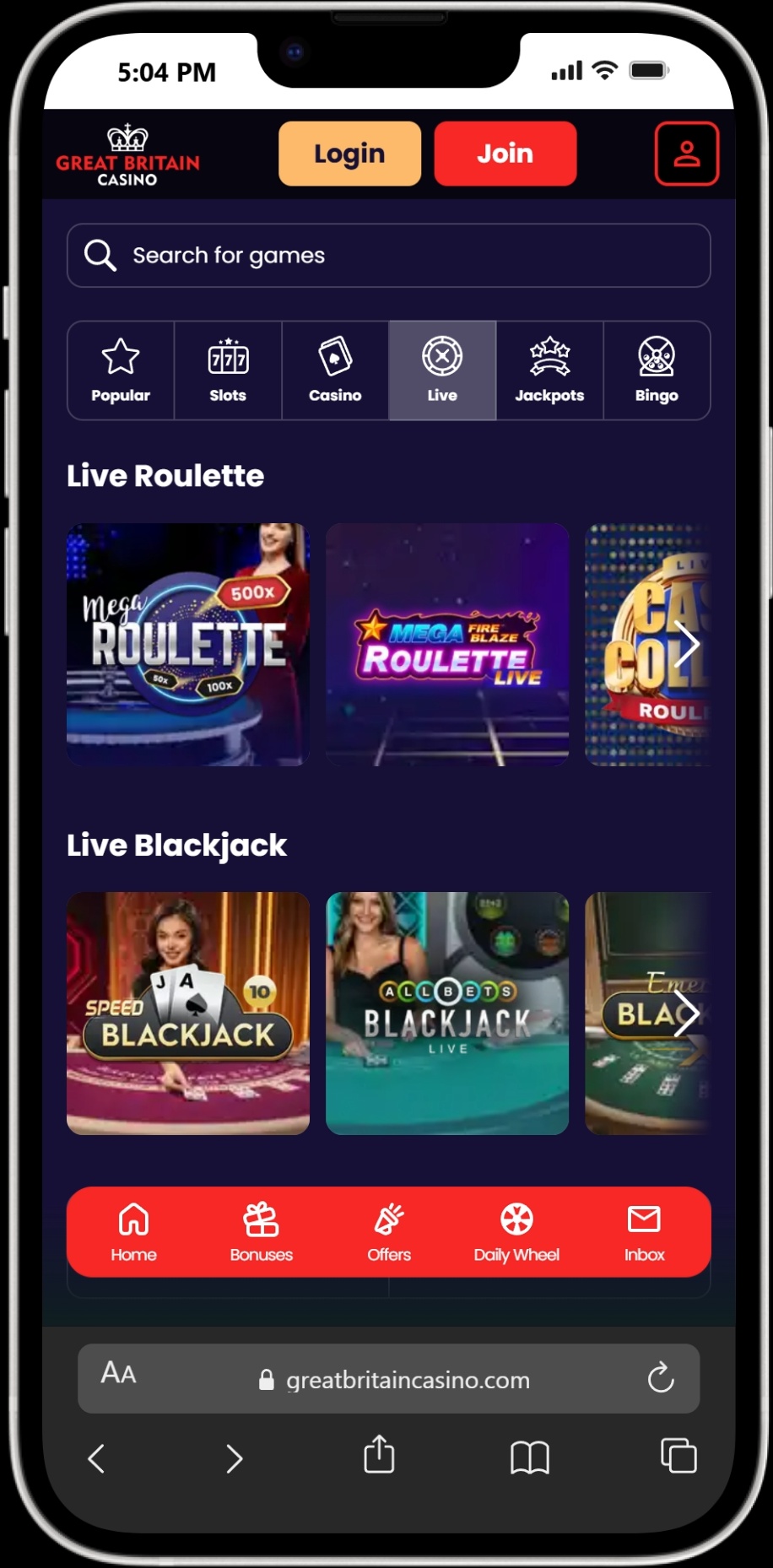 Great Britain Casino screenshot 5