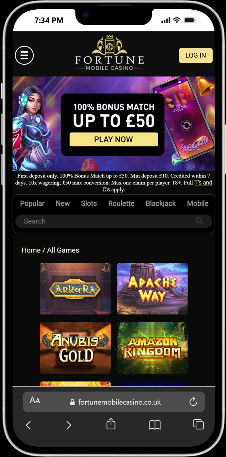 Fortune Mobile Casino screenshot 5