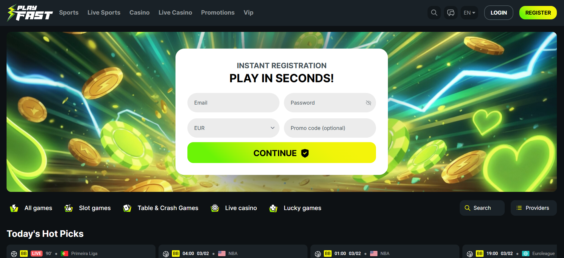 Play Fast Casino screenshot 1