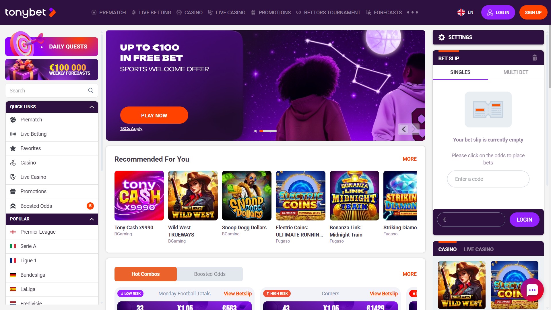 TonyBet screenshot 1