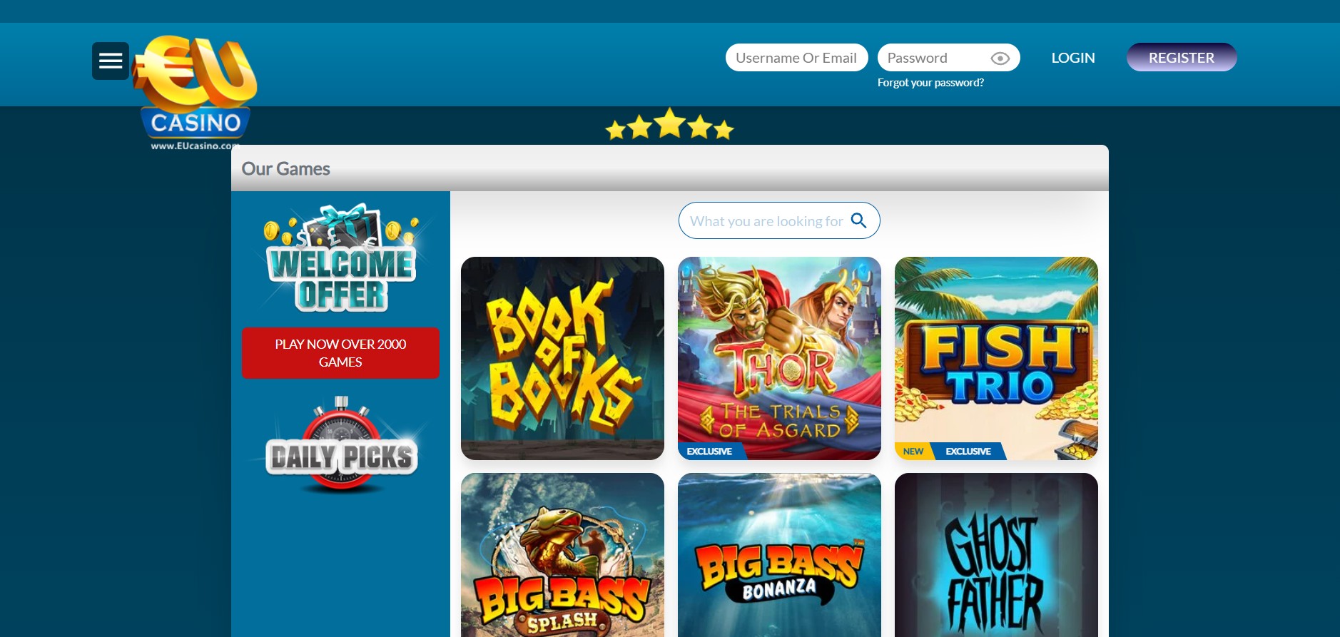 EUcasino screenshot 2