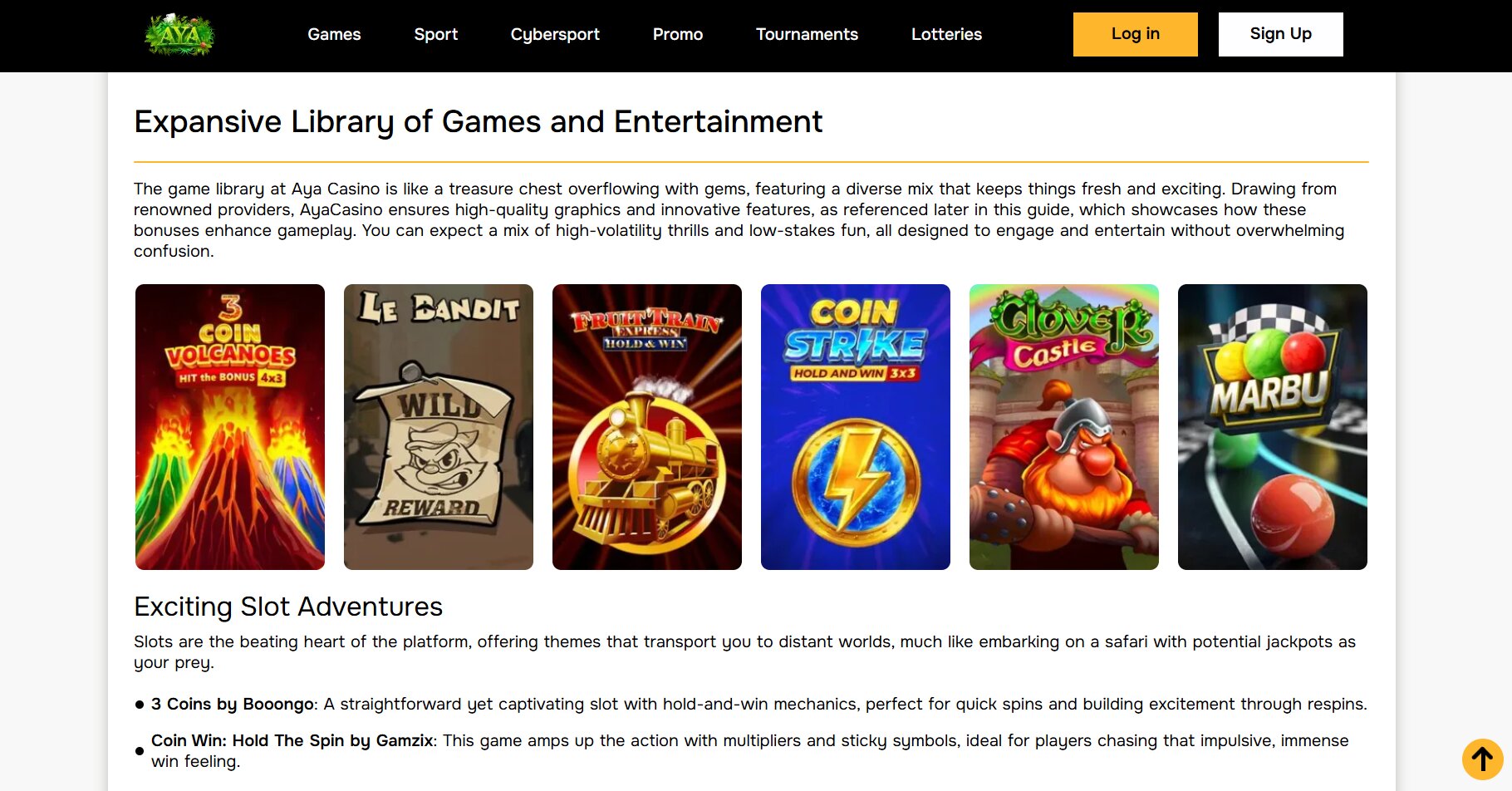 Aya Casino screenshot 2