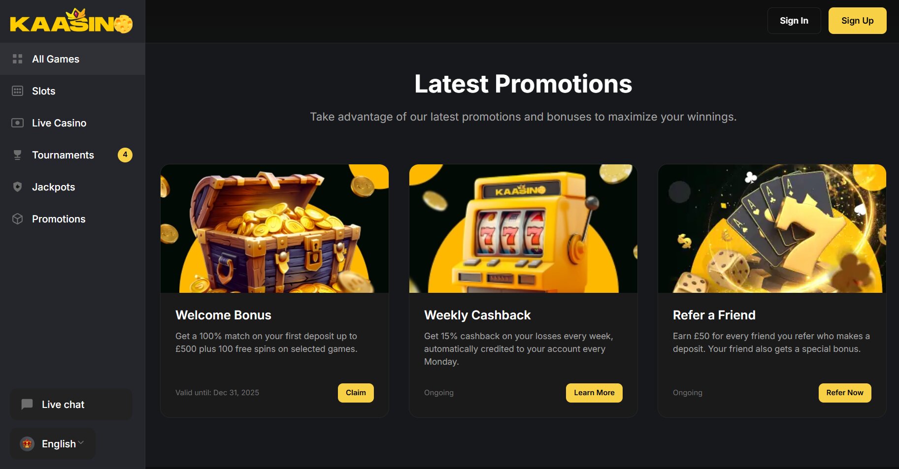 Kaasino screenshot 3