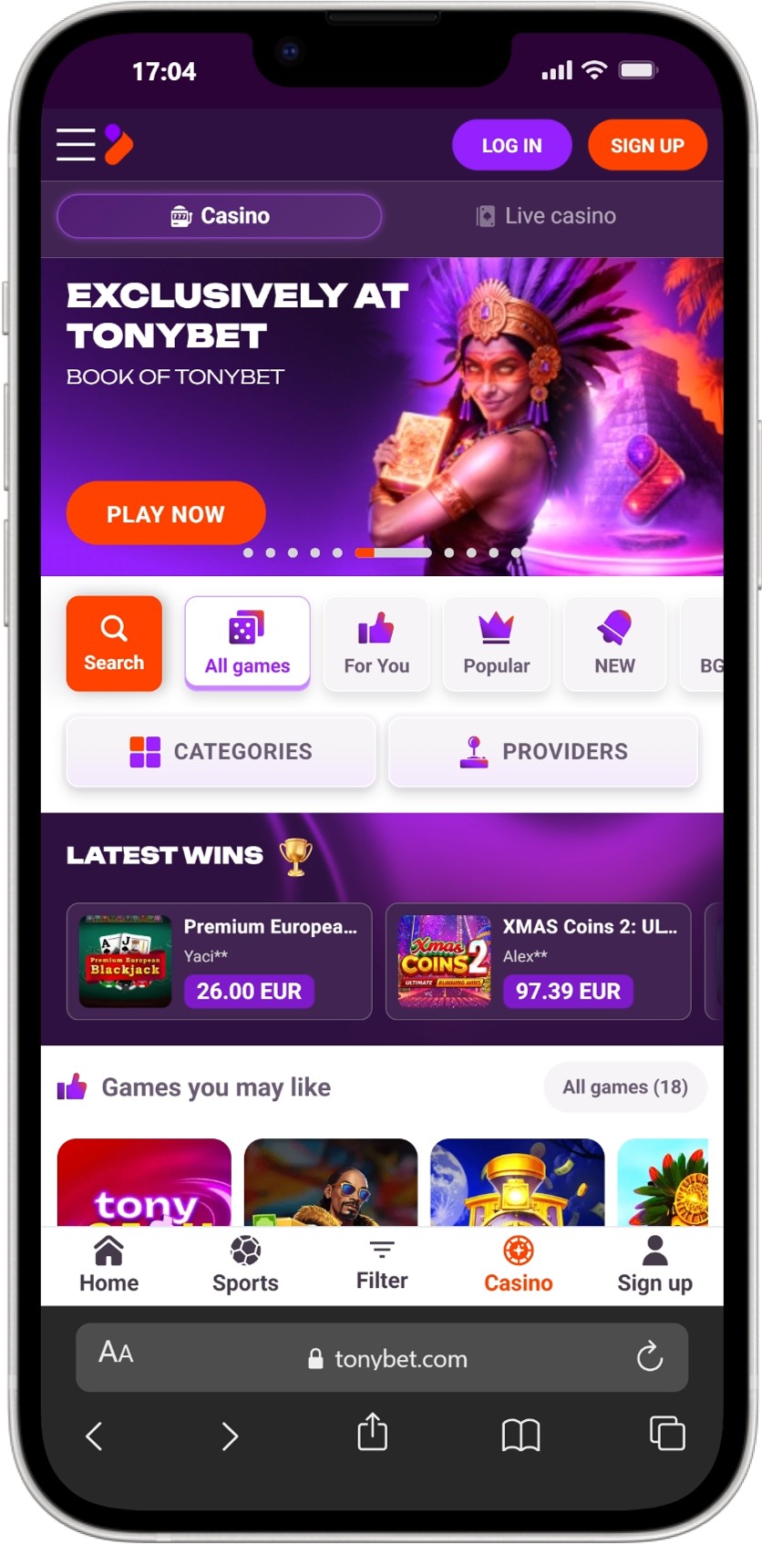 TonyBet screenshot 4