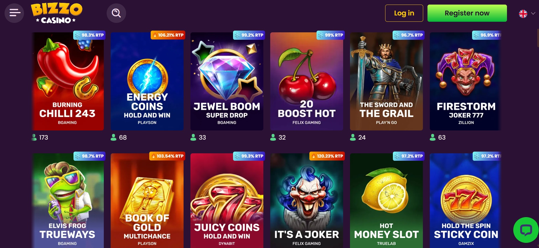 Bizzo Casino screenshot 2