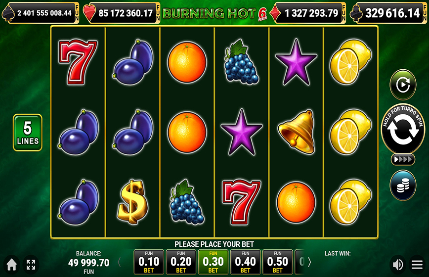 Burning Hot 6 Reels Slot Review and Demo Play