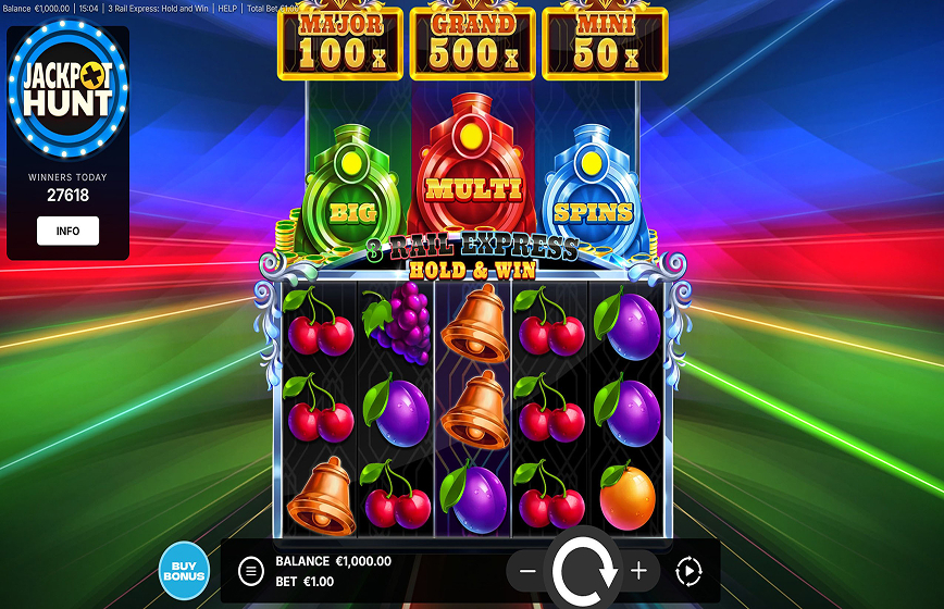 3 Rail Express Hold & Win Slot Review and Demo Play