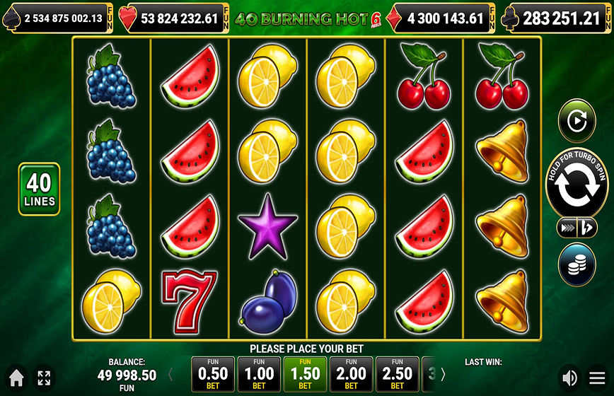 40 Burning Hot 6 Reels Slot Review and Demo Play