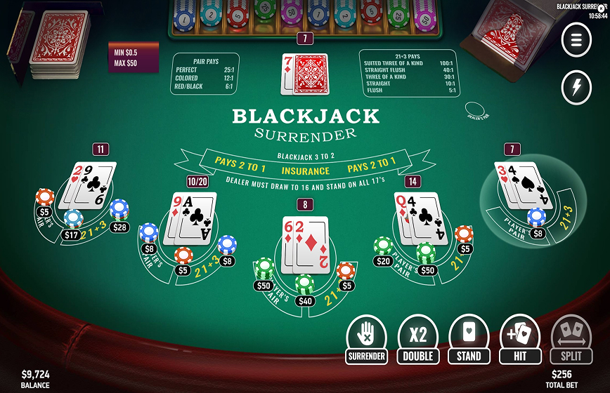Blackjack Surrender Slot Review and Demo Play
